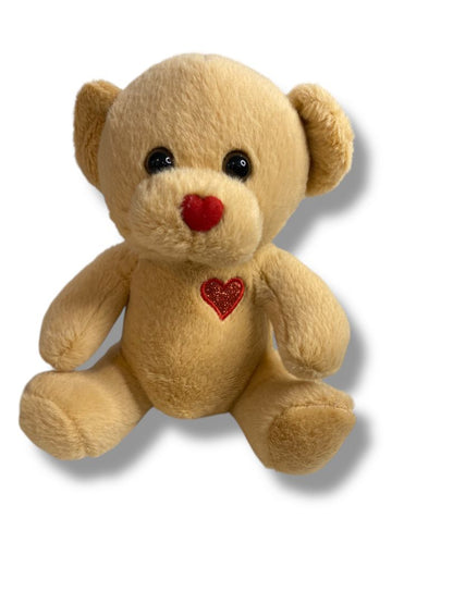 Dandee Collectors Choice Brown Teddy Bear Sparkle Heart 7"