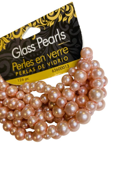 Cousin Glass Pearls Jewelry Making Pink 126 Piece 6-9mm 63600013