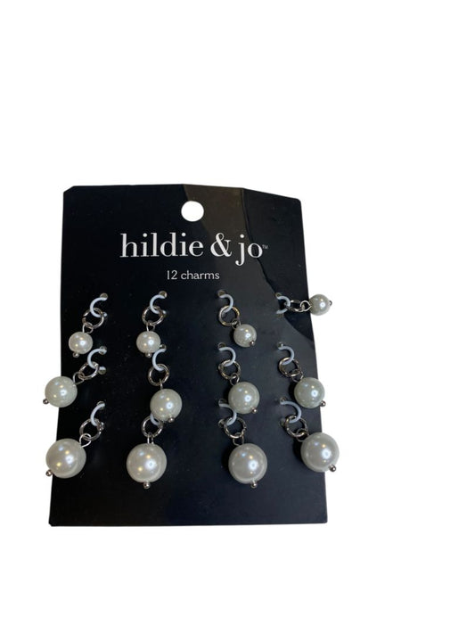 Hildie & Jo New Jewelry Making 12 Charms Faux Pearl Silvertone 1548-2789
