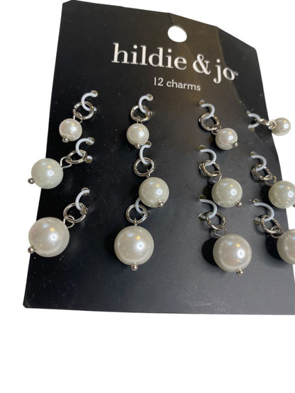 Hildie & Jo New Jewelry Making 12 Charms Faux Pearl Silvertone 1548-2789