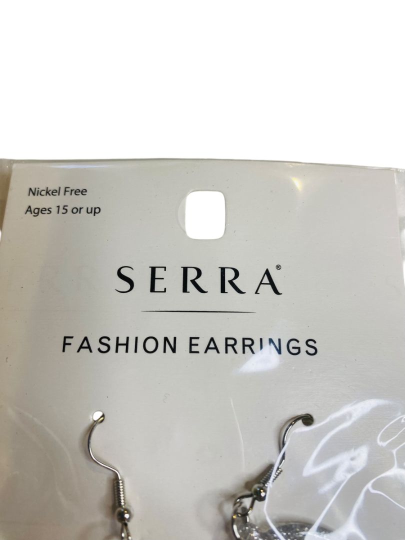 New Serra Earrings Fishhook Baseball Sparkly 2.5" Drop Nickel Free