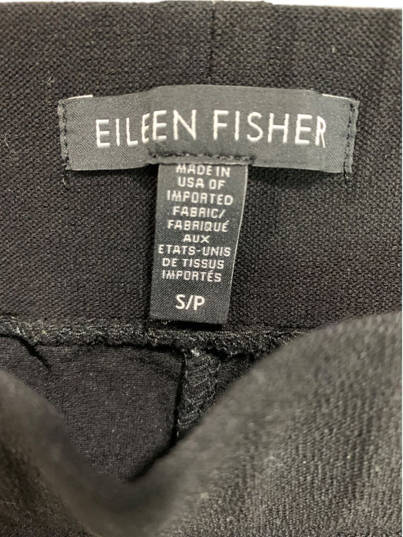 Small Eileen Fisher Womens Black Viscose Blend Pull On Crop Pants