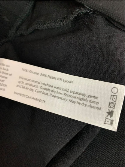 Small Eileen Fisher Womens Black Viscose Blend Pull On Crop Pants