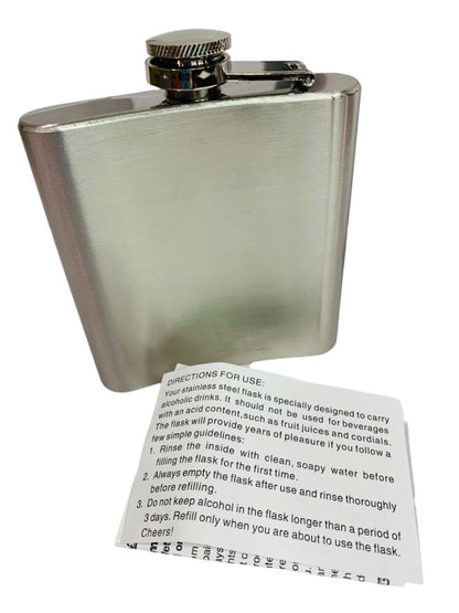 Lot of 17 New Stainless Steel 6 oz Hip Flasks Silver KTFLASK6