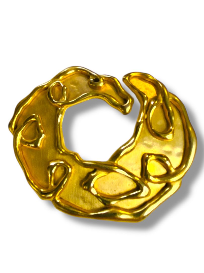 Vintage Goldtone French Style Brooch Pin Statement Piece 3"