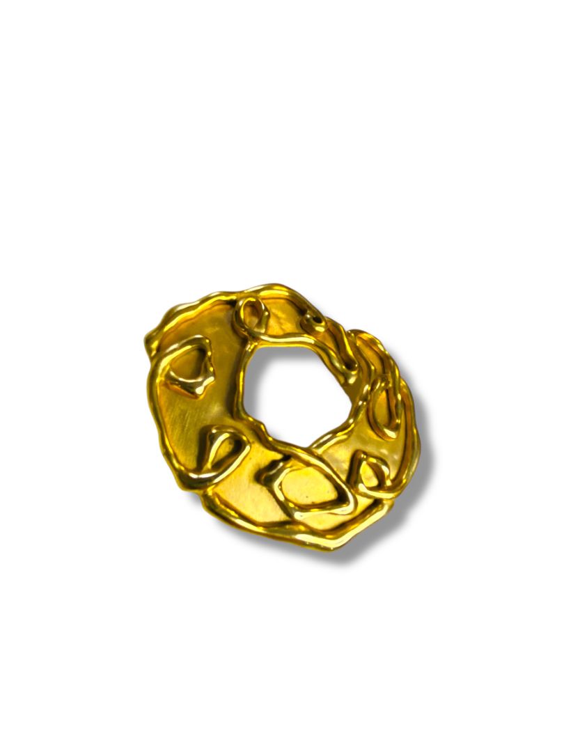 Vintage Goldtone French Style Brooch Pin Statement Piece 3"