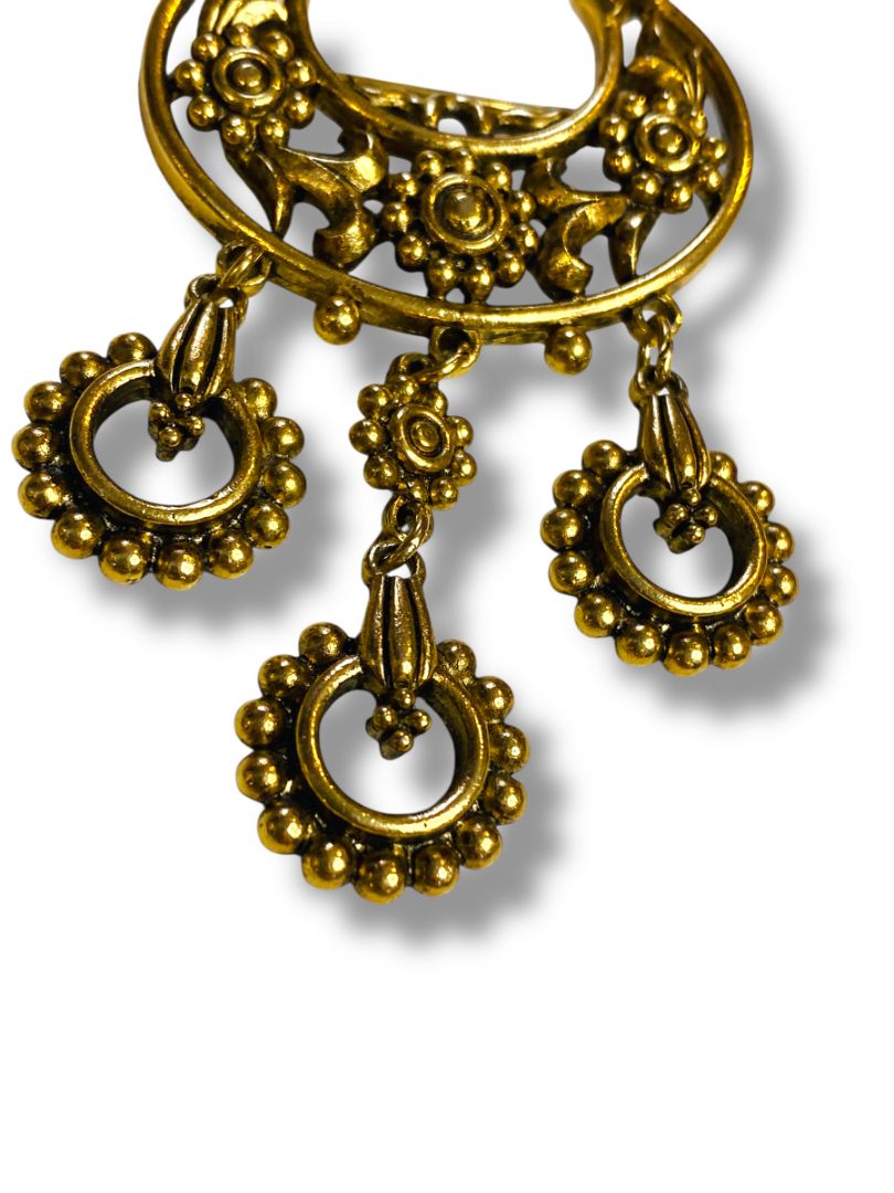 Vintage Goldtone Solje Style Brooch Pin 2.75"