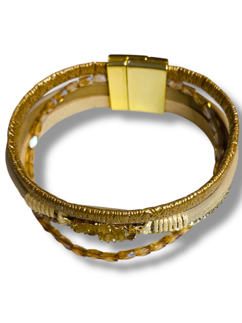 Suyi Multilayered Goldtone Wrap Bracelet with Magnetic Clasp