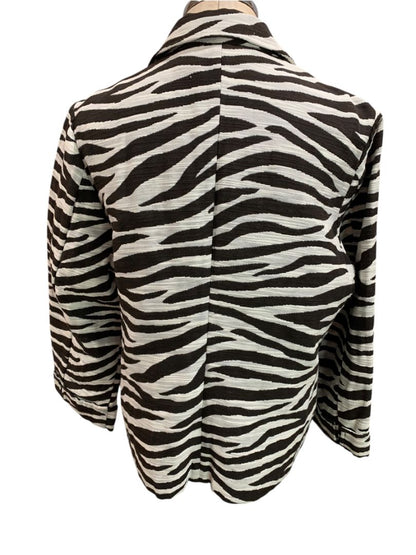 Large (12) Chicos Womens Zebra Print Stretch Jacket Blazer