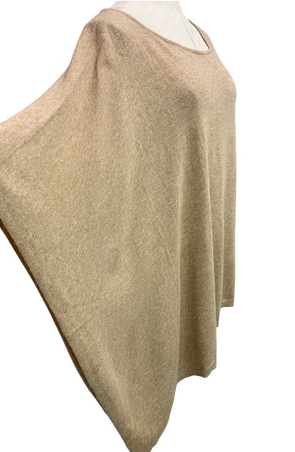 Size XL INC International Concepts Silk Cashmere Blend Asymmetrical Poncho Tan