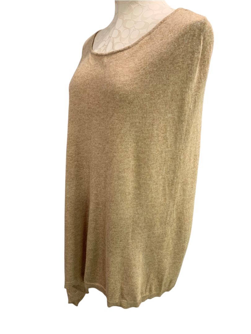 Size XL INC International Concepts Silk Cashmere Blend Asymmetrical Poncho Tan