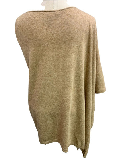 Size XL INC International Concepts Silk Cashmere Blend Asymmetrical Poncho Tan