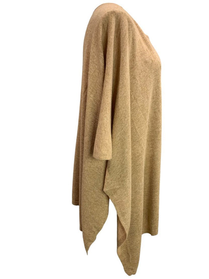 Size XL INC International Concepts Silk Cashmere Blend Asymmetrical Poncho Tan