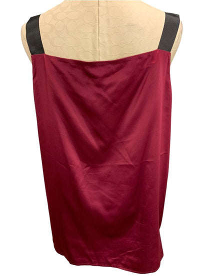Size XL Loft Womens Silky Blouse Sleeveless Burgundy Grosgrain Strap