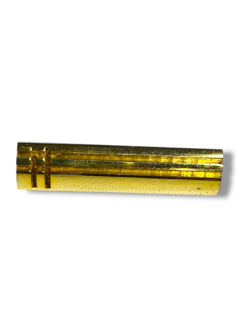 Vintage Goldtone Bar Brooch Pin 1.6" Retro Lines