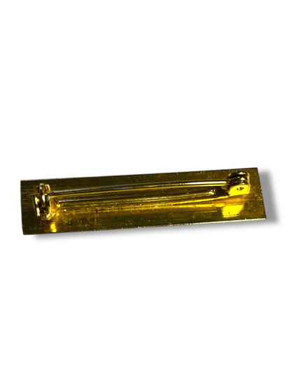 Vintage Goldtone Bar Brooch Pin 1.6" Retro Lines