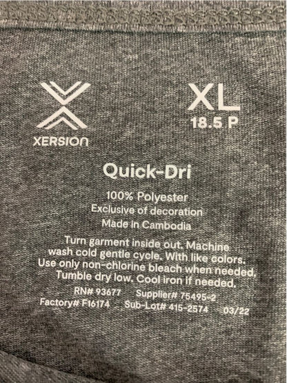 Size XL (18.5P) Xersion Girls Plus Size Gray Quick-Dri Activewear Shirt