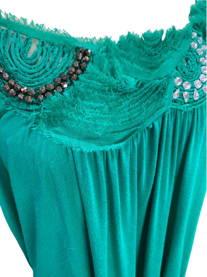 Size 1X Simply Irresistible Green Knit Tank Womens Shirt Flowy Soft