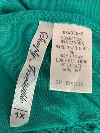 Size 1X Simply Irresistible Green Knit Tank Womens Shirt Flowy Soft