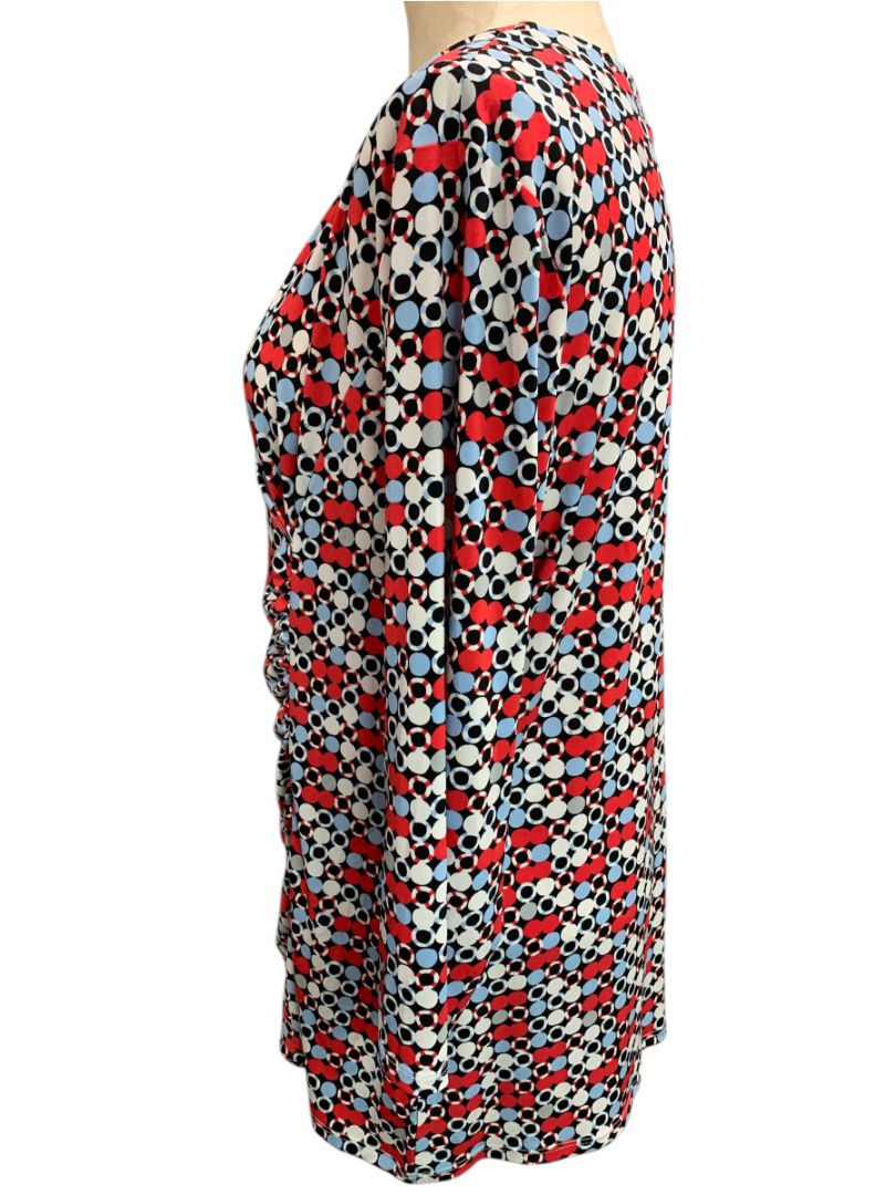 Size XL Dana Buchman Womens Dotted Pullover Faux Wrap Shirt