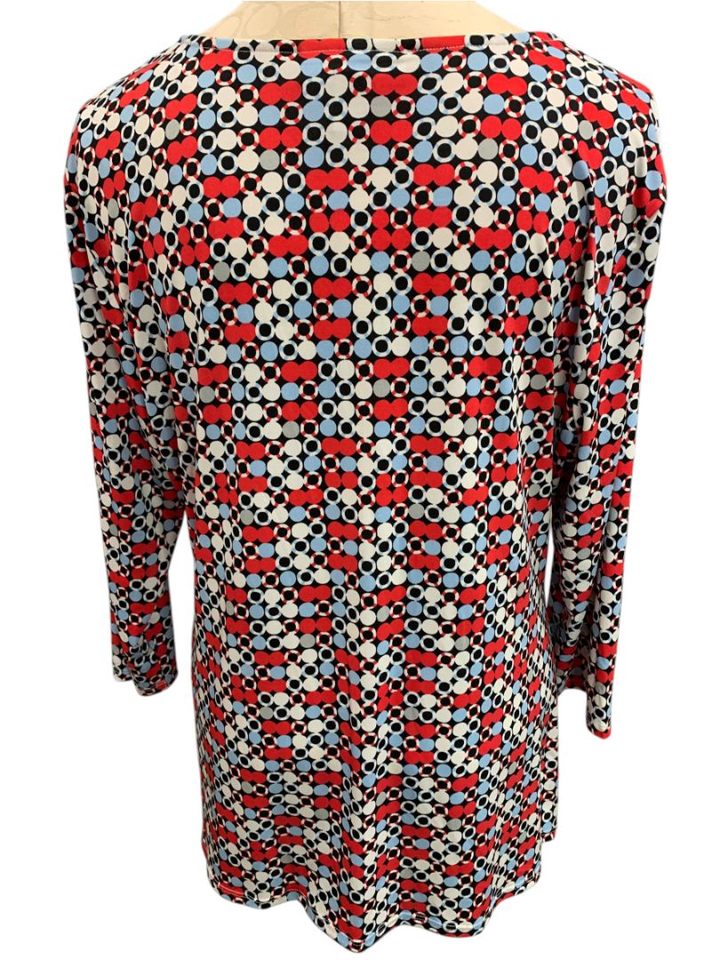 Size XL Dana Buchman Womens Dotted Pullover Faux Wrap Shirt