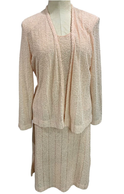 Large Perception Vintage 3 Piece Loose Knit Skirt Shell Cardigan