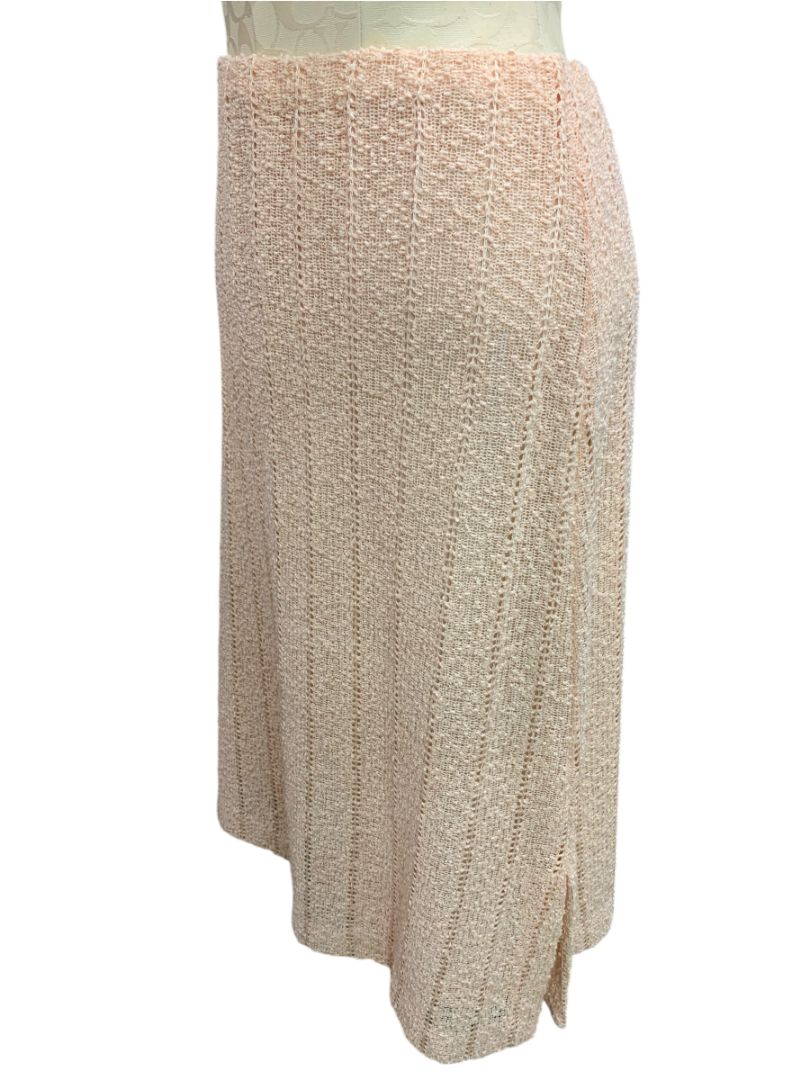 Large Perception Vintage 3 Piece Loose Knit Skirt Shell Cardigan