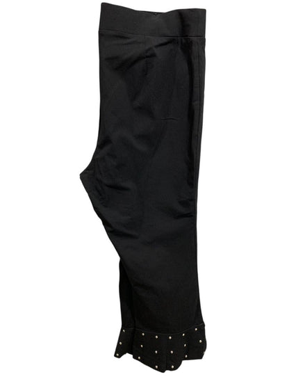 Size 14W INC International Concepts Black Studded Ruffle Hem Crop Pants