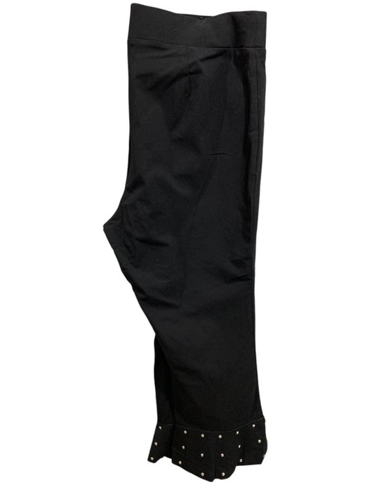 Size 14W INC International Concepts Black Studded Ruffle Hem Crop Pants