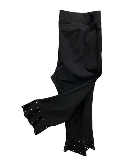 Size 14W INC International Concepts Black Studded Ruffle Hem Crop Pants