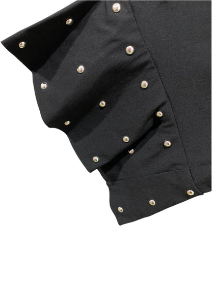 Size 14W INC International Concepts Black Studded Ruffle Hem Crop Pants