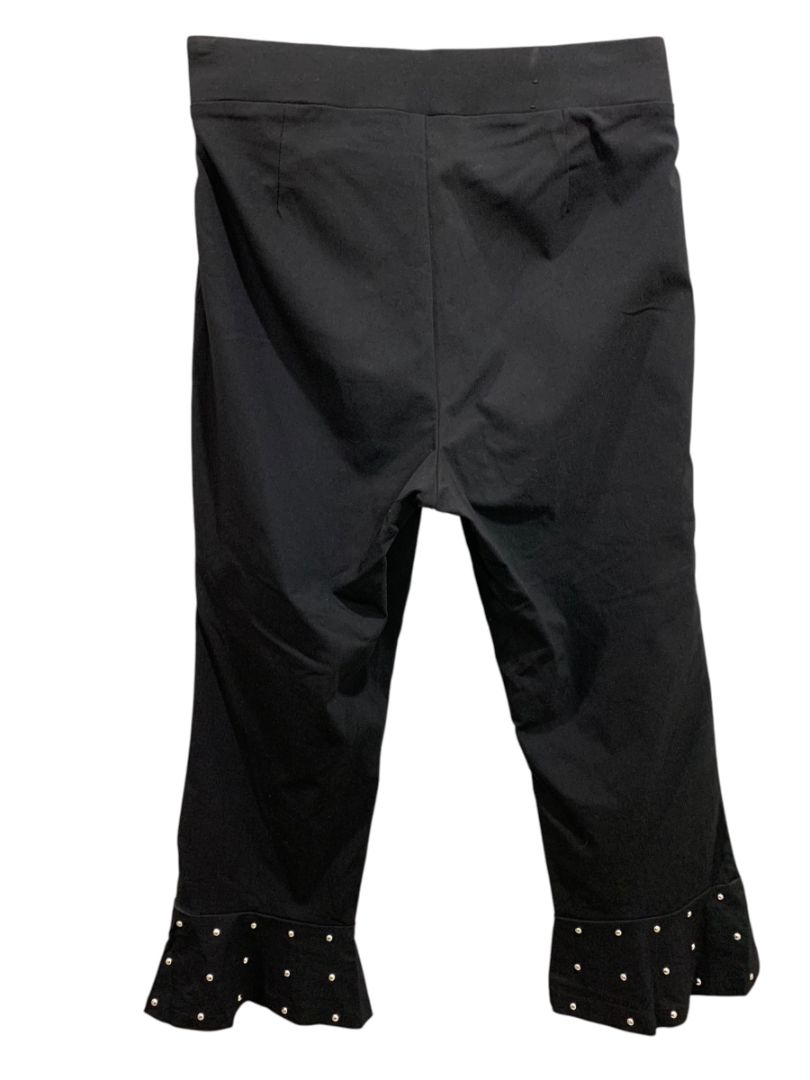 Size 14W INC International Concepts Black Studded Ruffle Hem Crop Pants