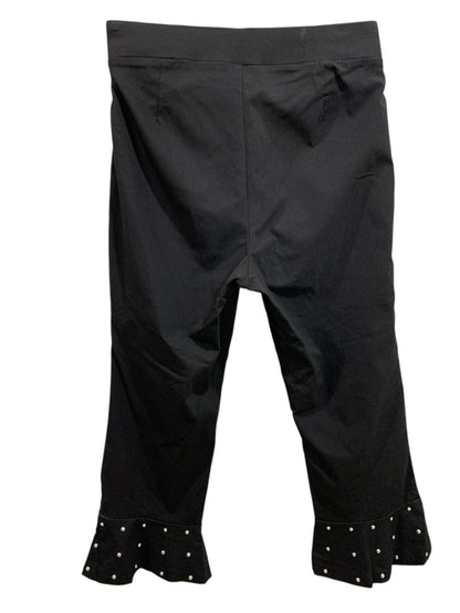 Size 14W INC International Concepts Black Studded Ruffle Hem Crop Pants