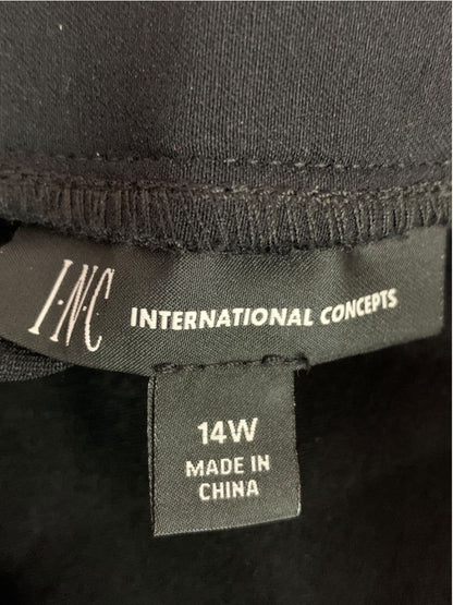 Size 14W INC International Concepts Black Studded Ruffle Hem Crop Pants