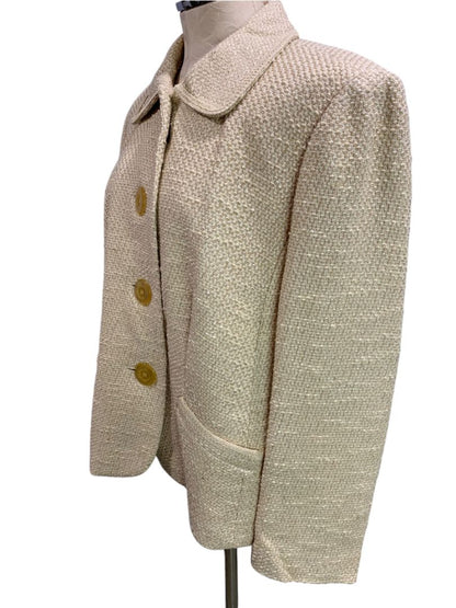 Size 14W Talbots Woman Tan Tweed Vintage Jacket Blazer