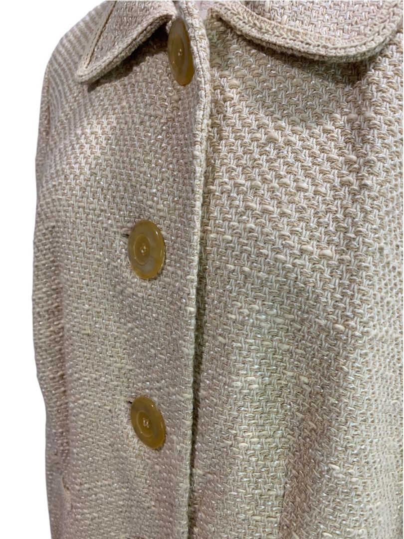Size 14W Talbots Woman Tan Tweed Vintage Jacket Blazer