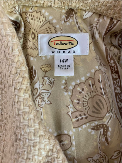 Size 14W Talbots Woman Tan Tweed Vintage Jacket Blazer