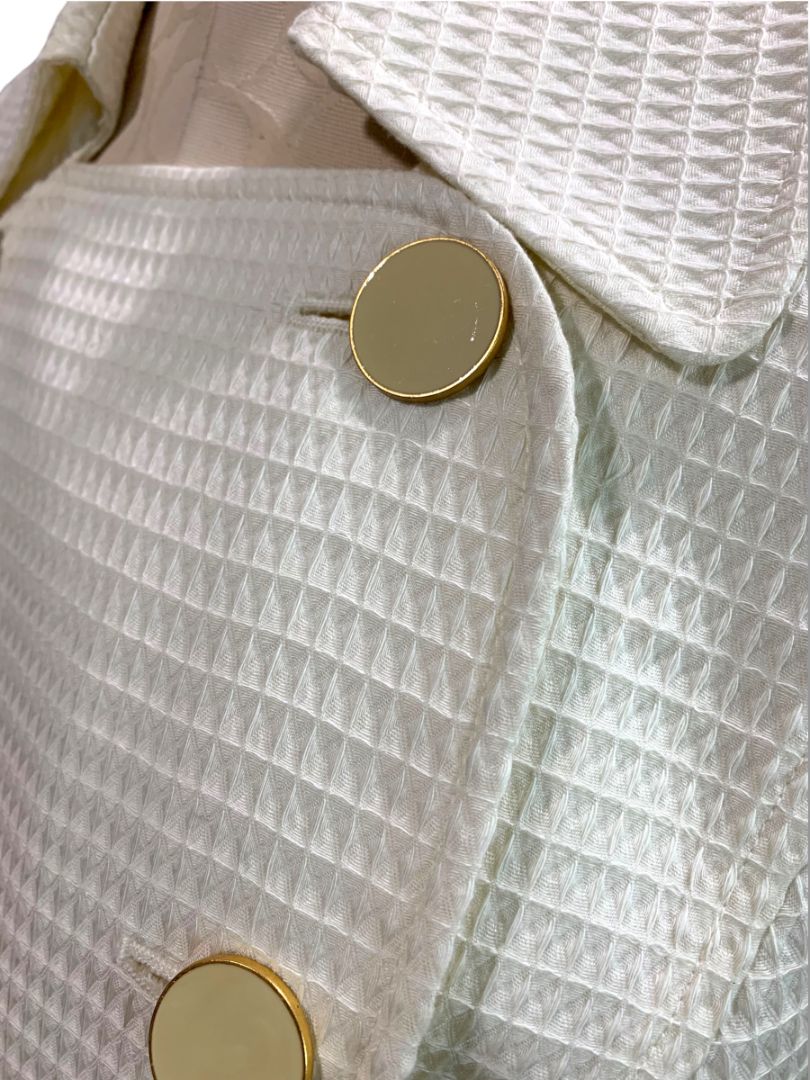 Size 14W Talbots Woman Petites New Cream Double Breasted Jacket Waffle Texture