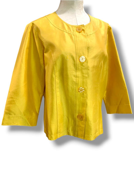 Size 16 Coldwater Creek New Womens Gold Yellow Silk Jacket