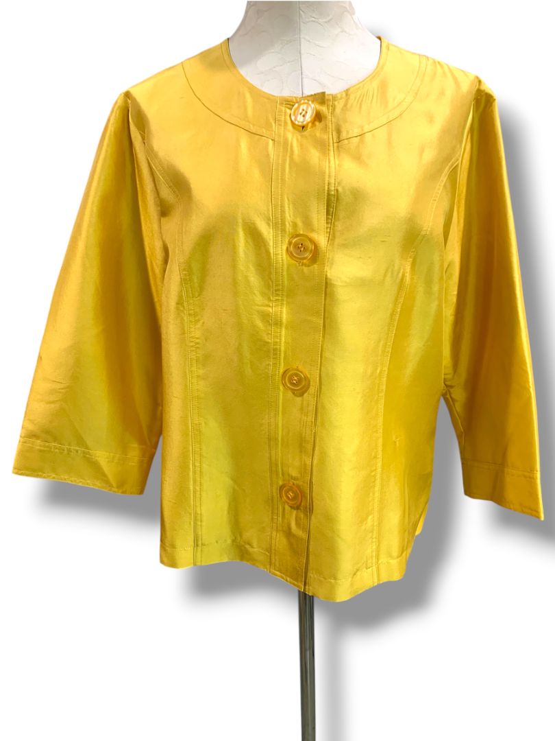 Size 16 Coldwater Creek New Womens Gold Yellow Silk Jacket