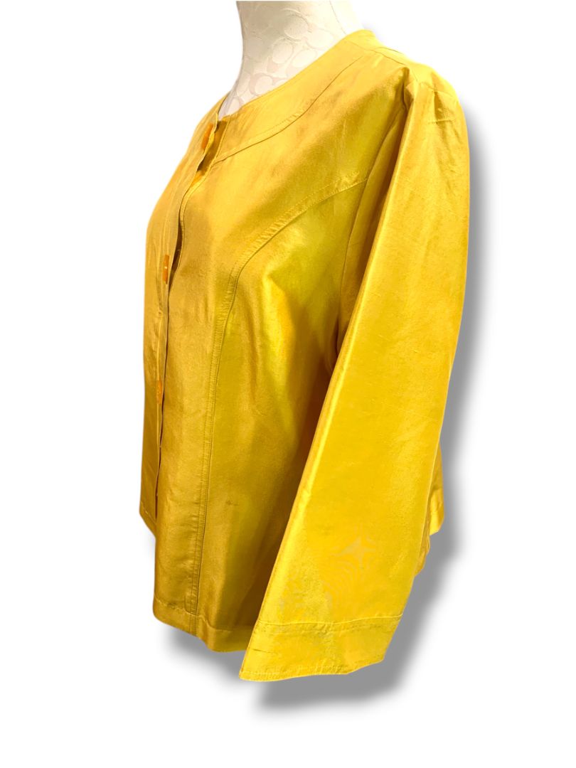 Size 16 Coldwater Creek New Womens Gold Yellow Silk Jacket