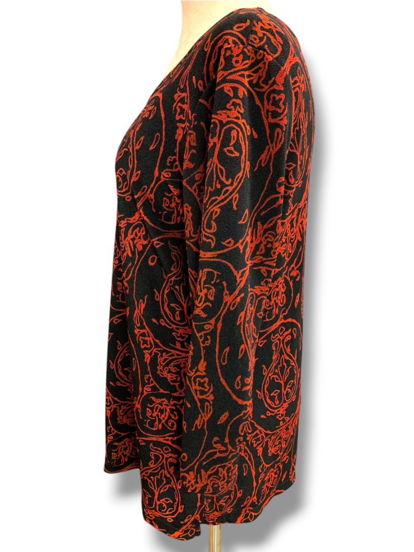 Size XL Notations Stretch Womens Black Travel Knit Shirt Pullover Red Black