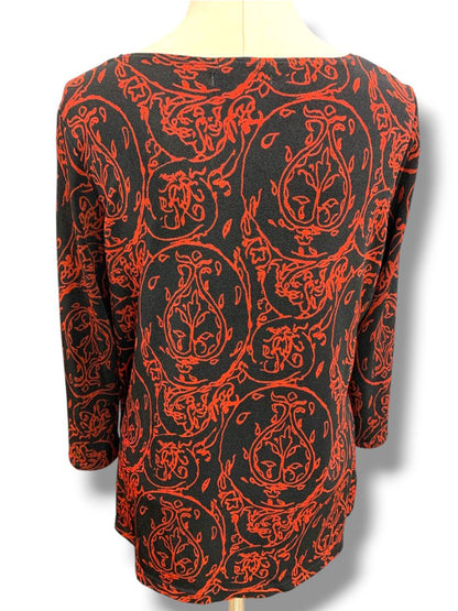 Size XL Notations Stretch Womens Black Travel Knit Shirt Pullover Red Black