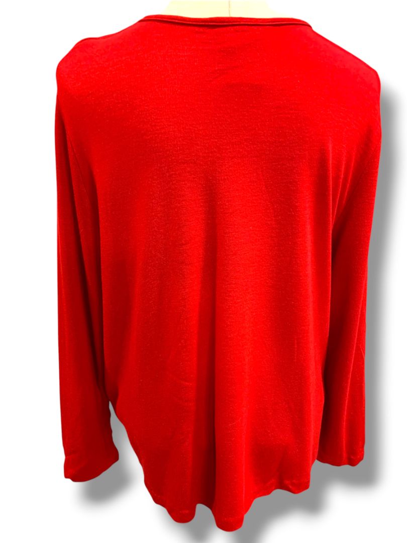 Medium Coldwater Creek Vintage Womens Red Tie Ruched Side Knit Shirt