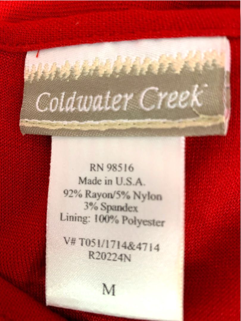 Medium Coldwater Creek Vintage Womens Red Tie Ruched Side Knit Shirt
