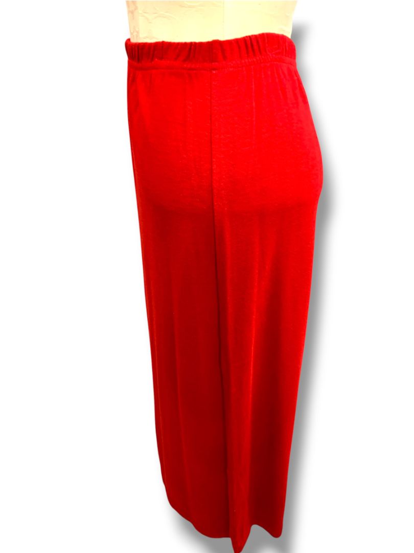 Medium Petite Coldwater Creek Vintage Red Knit Pull On Midi Skirt