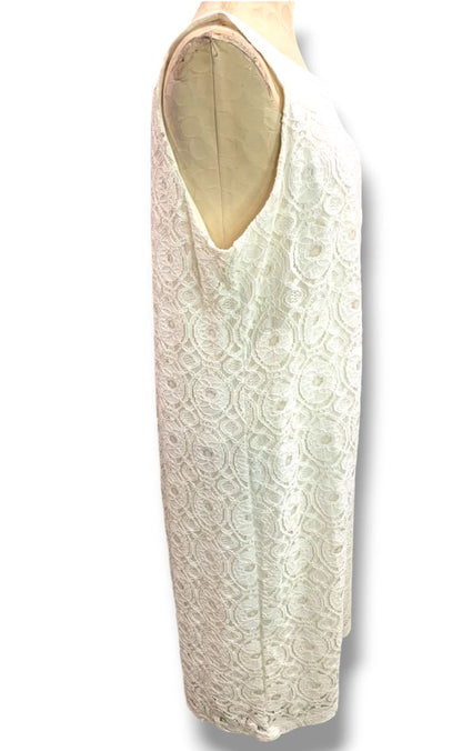 Size XL Liz Claiborne Cream Lace Overlay New Shift Dress Sleeveless