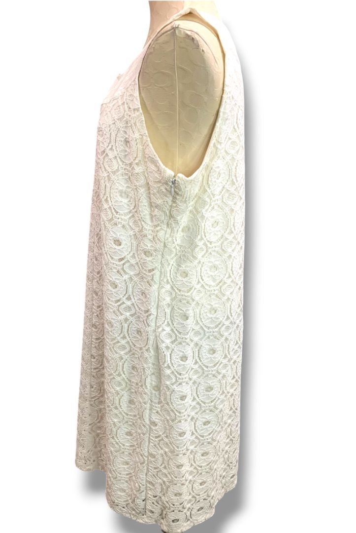 Size XL Liz Claiborne Cream Lace Overlay New Shift Dress Sleeveless