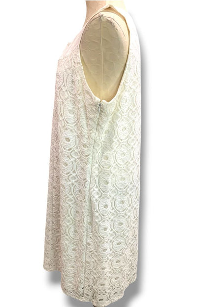 Size XL Liz Claiborne Cream Lace Overlay New Shift Dress Sleeveless