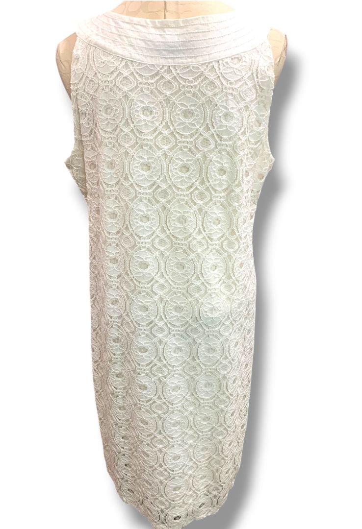 Size XL Liz Claiborne Cream Lace Overlay New Shift Dress Sleeveless